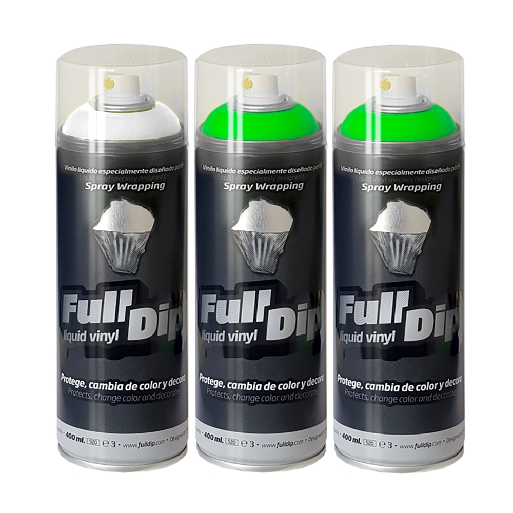 Pacco 3 VERDE FLUO Full Dip in bombolette 400 ml